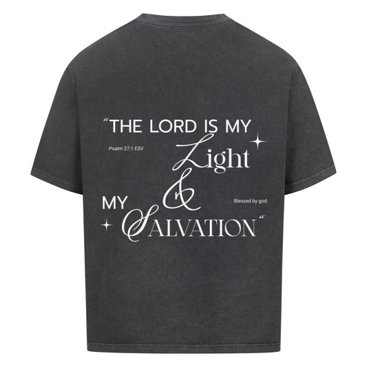 The Lord Is My Light & Salvation Oversized T-Shirt in babyblau – christliches Oversized T-Shirt von Blessed by God
