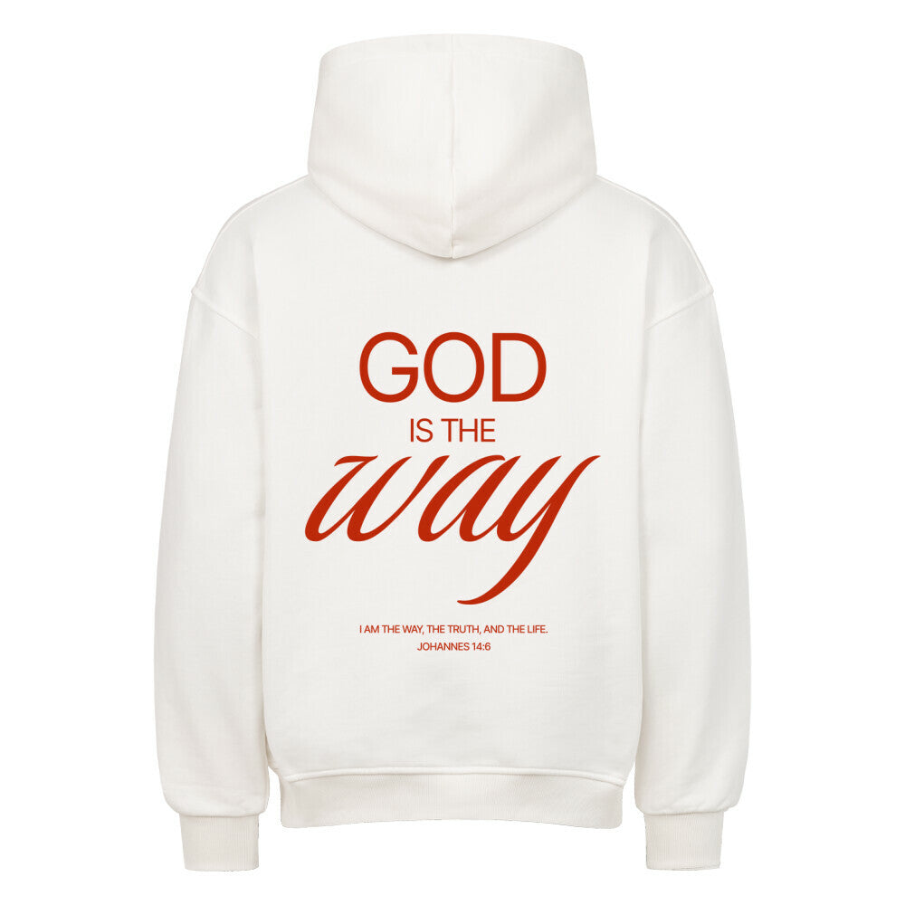 God Is The Way Oversized Hoodie in natural-raw – christlicher Oversized Hoodie von Blessed by God