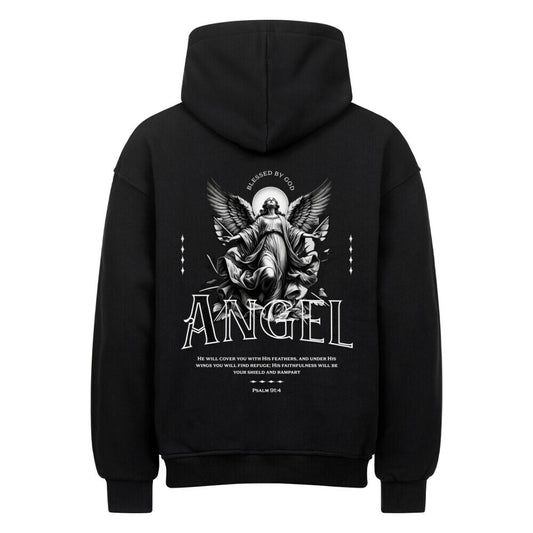 ANGEL Oversized Hoodie in natural-raw – christlicher Oversized Hoodie von Blessed by God