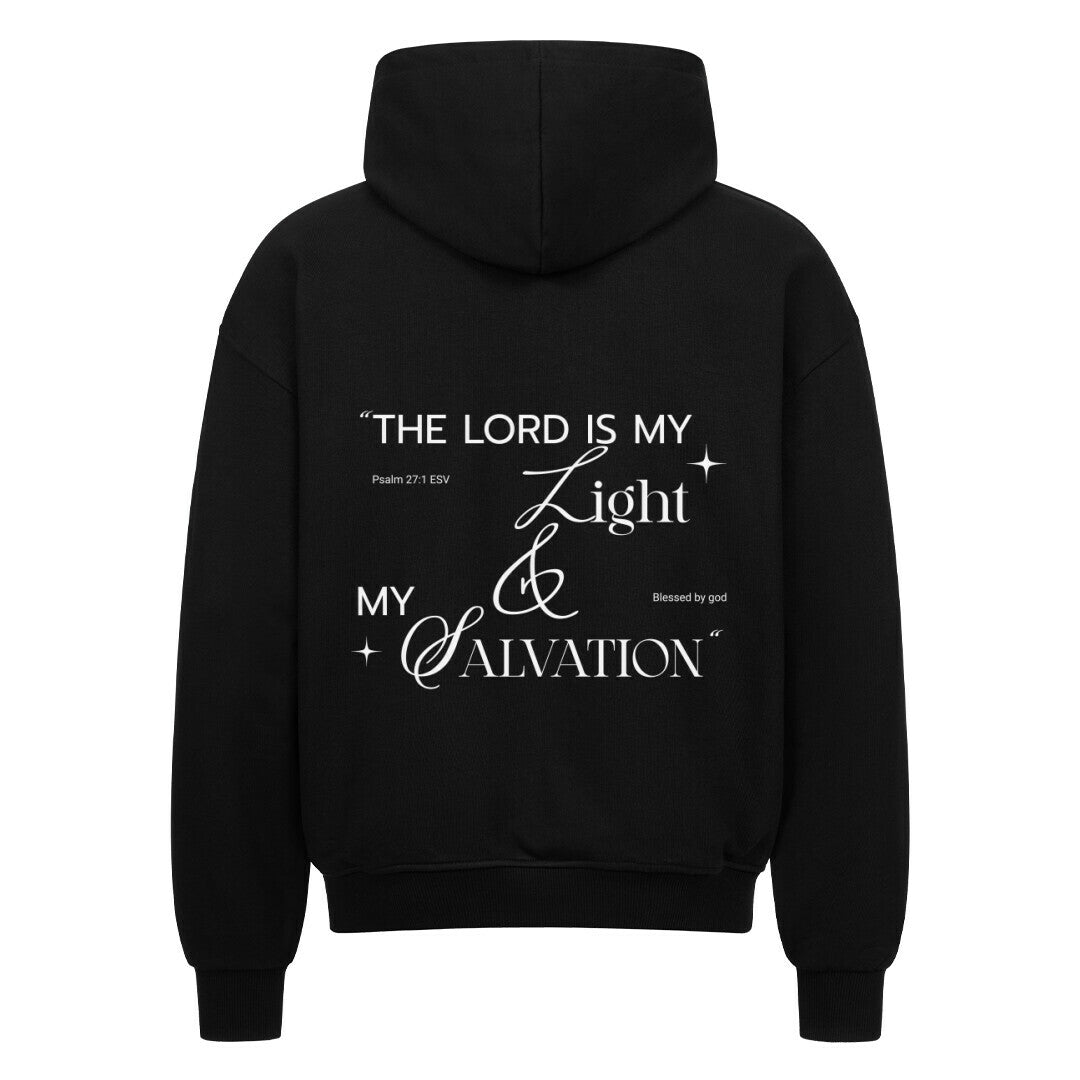 The Lord Is My Light & Salvation Oversized Zipper Hoodie in french-navy – christlicher Oversized Zipper-Hoodie von Blessed by God
