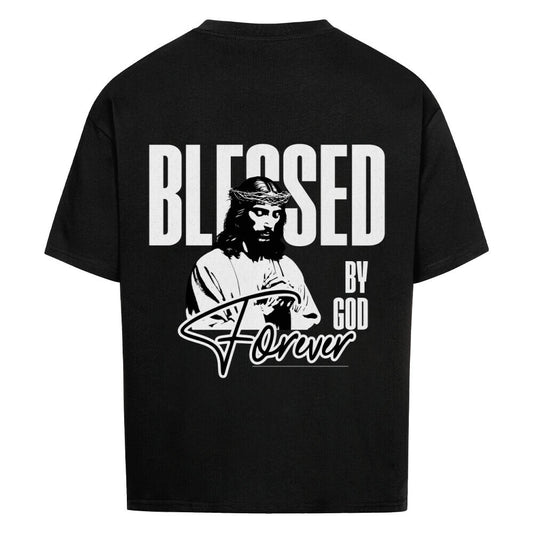 Blessed By God Forever Oversized T-Shirt in babyblau – christliches Oversized T-Shirt von Blessed by God