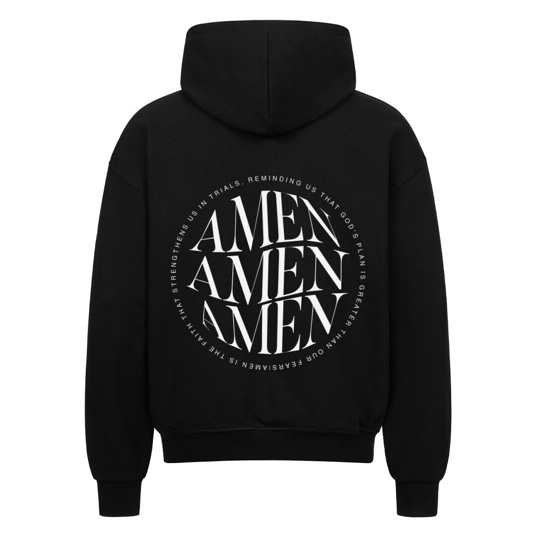 AMEN Oversized Zipper Hoodie in french-navy – christlicher Oversized Zipper-Hoodie von Blessed by God