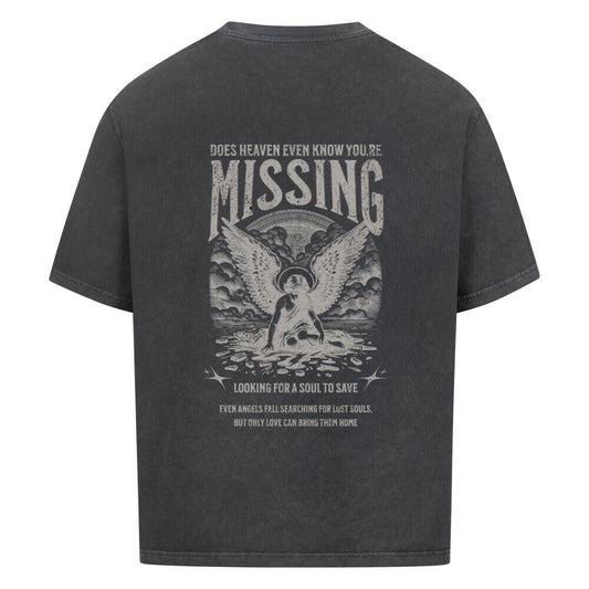 Missing Oversized T-Shirt in babyblau – christliches Oversized T-Shirt von Blessed by God