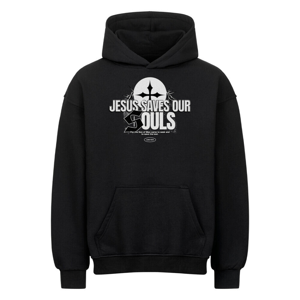 Jesus Saves Our Souls Oversized Hoodie in natural-raw – christlicher Oversized Hoodie von Blessed by God