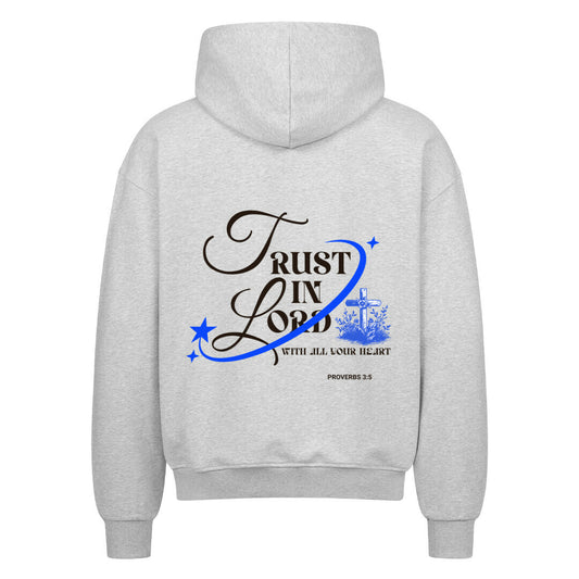 Trust in the Lord Oversized Zipper Hoodie in french-navy – christlicher Oversized Zipper-Hoodie von Blessed by God