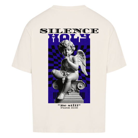 Silence Angel Oversized T-Shirt in babyblau – christliches Oversized T-Shirt von Blessed by God