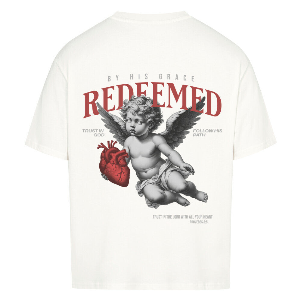 Redeemed Angel Oversized T-Shirt in babyblau – christliches Oversized T-Shirt von Blessed by God