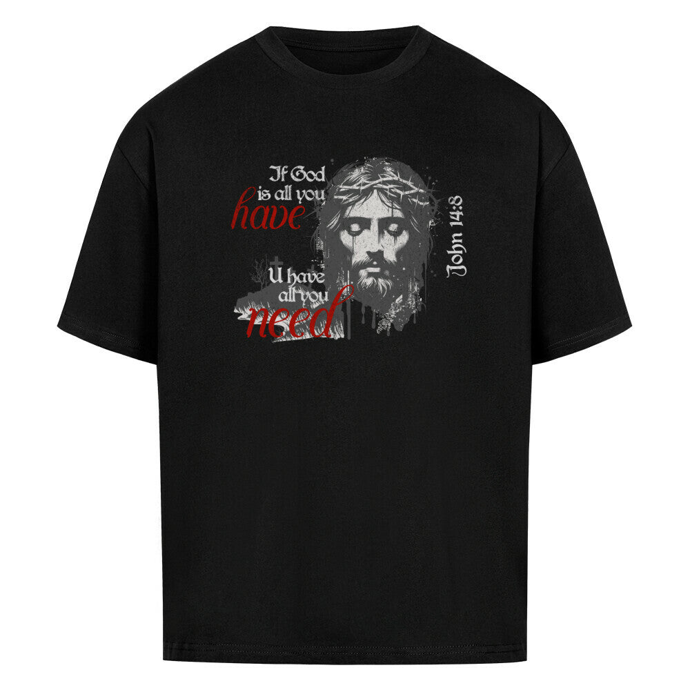 If God Is All You Have Oversized T-Shirt in babyblau – christliches Oversized T-Shirt von Blessed by God