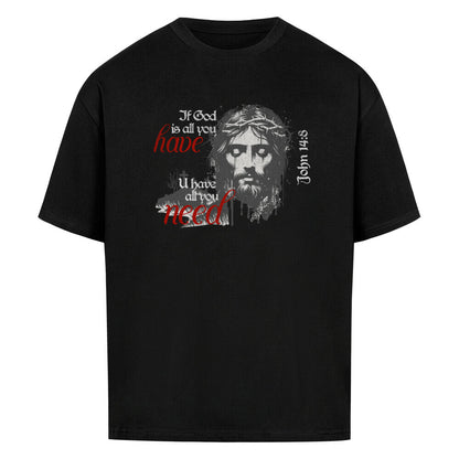 If God Is All You Have Oversized T-Shirt in babyblau – christliches Oversized T-Shirt von Blessed by God