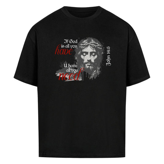 If God Is All You Have Oversized T-Shirt in babyblau – christliches Oversized T-Shirt von Blessed by God