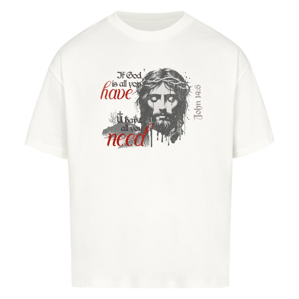 If God Is All You Have Oversized T-Shirt in babyblau – christliches Oversized T-Shirt von Blessed by God