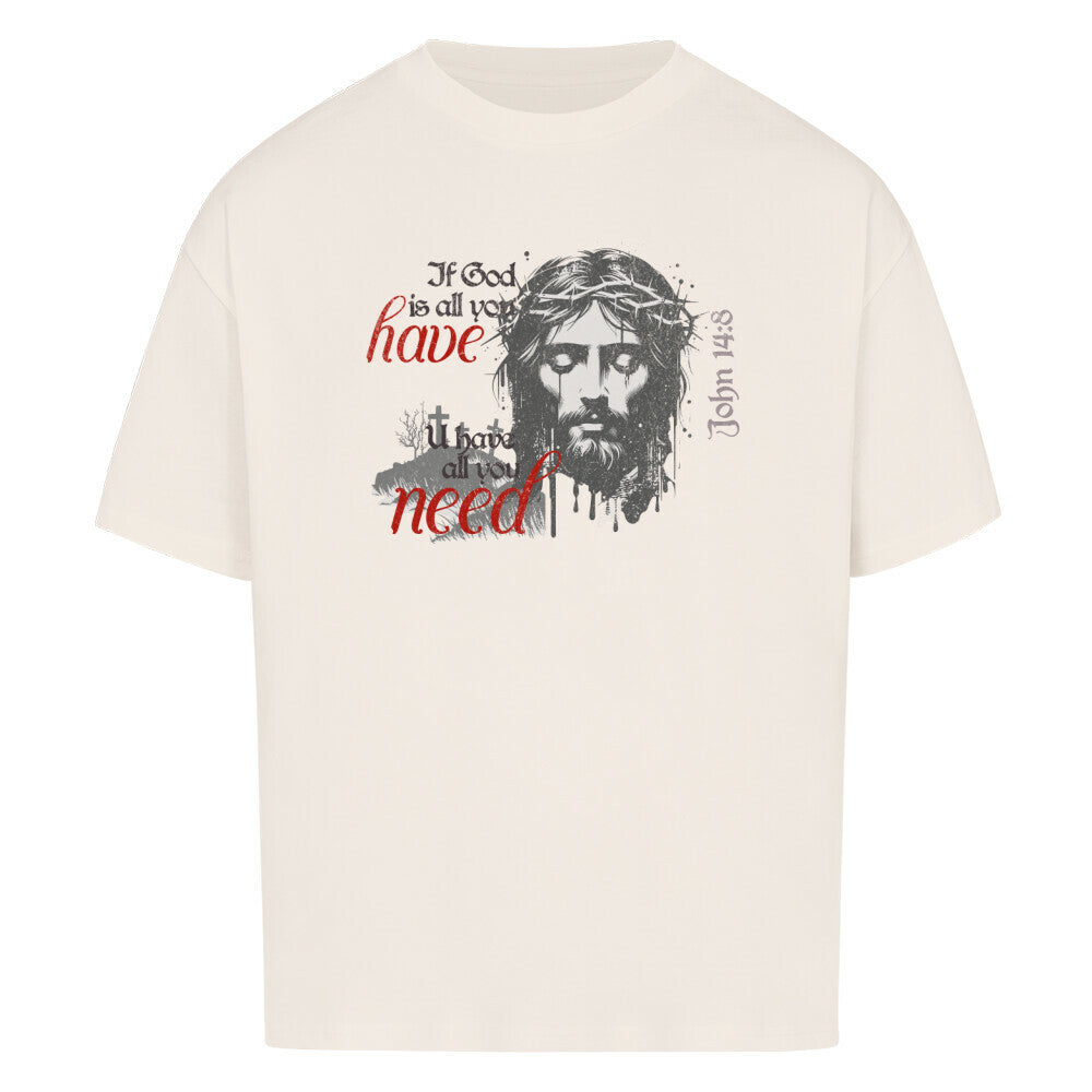 If God Is All You Have Oversized T-Shirt in babyblau – christliches Oversized T-Shirt von Blessed by God