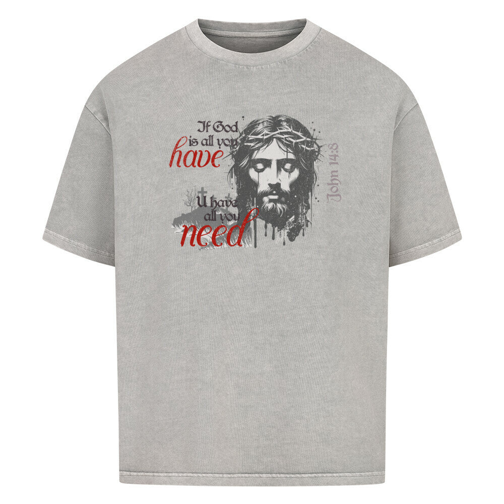 If God Is All You Have Oversized T-Shirt in babyblau – christliches Oversized T-Shirt von Blessed by God