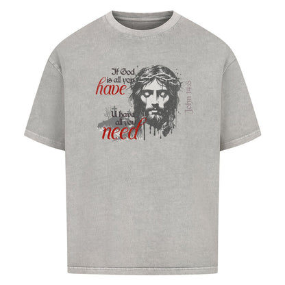 If God Is All You Have Oversized T-Shirt in babyblau – christliches Oversized T-Shirt von Blessed by God