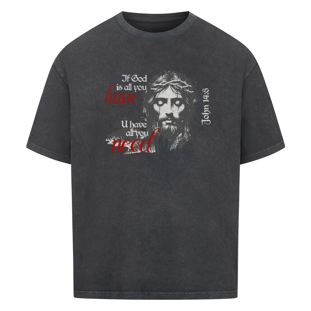 If God Is All You Have Oversized T-Shirt in babyblau – christliches Oversized T-Shirt von Blessed by God