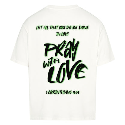 Pray With Love Grün Oversized T-Shirt in babyblau – christliches Oversized T-Shirt von Blessed by God