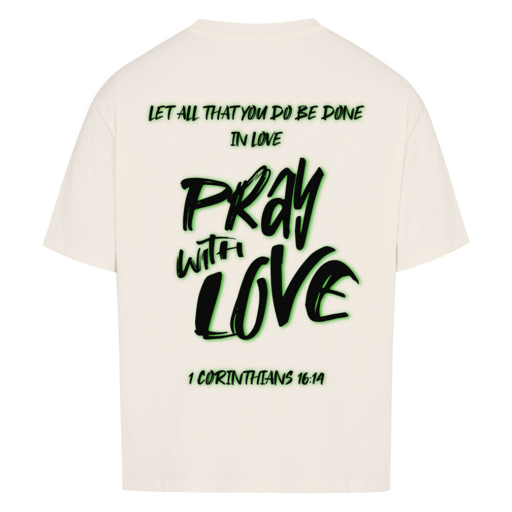 Pray With Love Grün Oversized T-Shirt in babyblau – christliches Oversized T-Shirt von Blessed by God