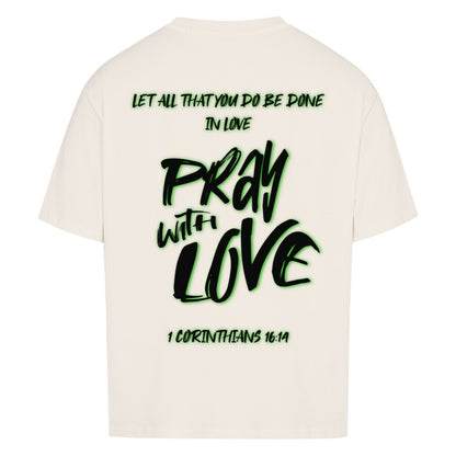Pray With Love Grün Oversized T-Shirt in babyblau – christliches Oversized T-Shirt von Blessed by God