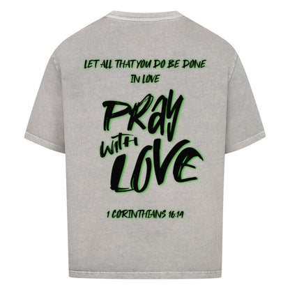Pray With Love Grün Oversized T-Shirt in babyblau – christliches Oversized T-Shirt von Blessed by God