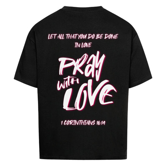Pray With Love Pink Oversized T-Shirt in babyblau – christliches Oversized T-Shirt von Blessed by God