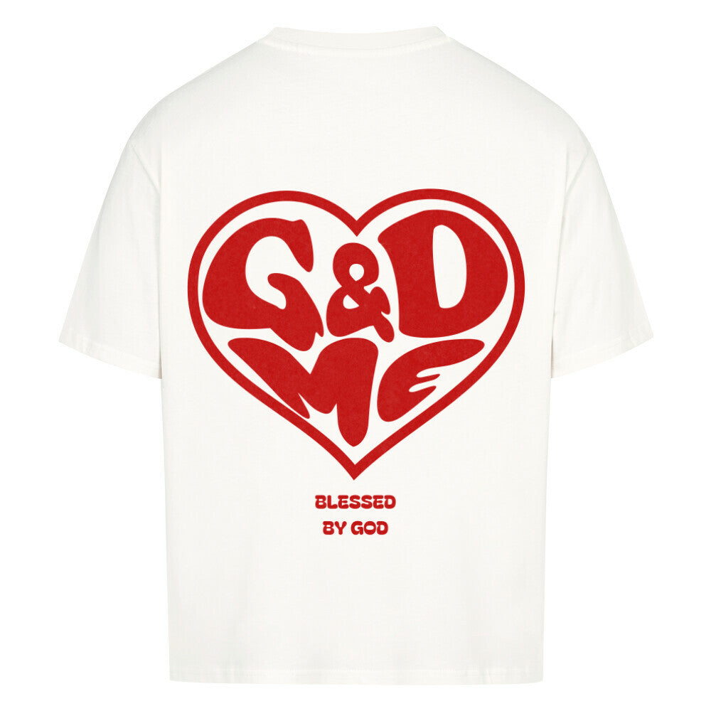 God & Me Oversized T-Shirt in babyblau – christliches Oversized T-Shirt von Blessed by God