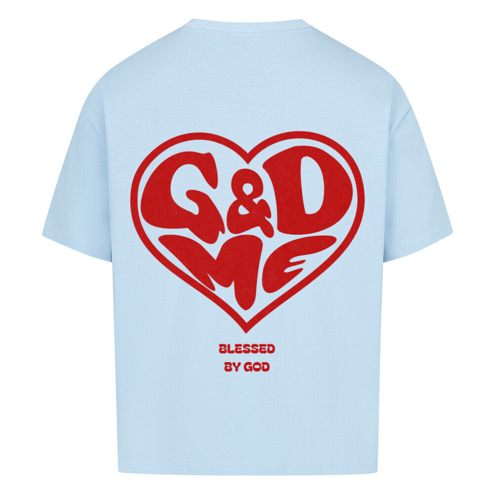 God & Me Oversized T-Shirt in babyblau – christliches Oversized T-Shirt von Blessed by God