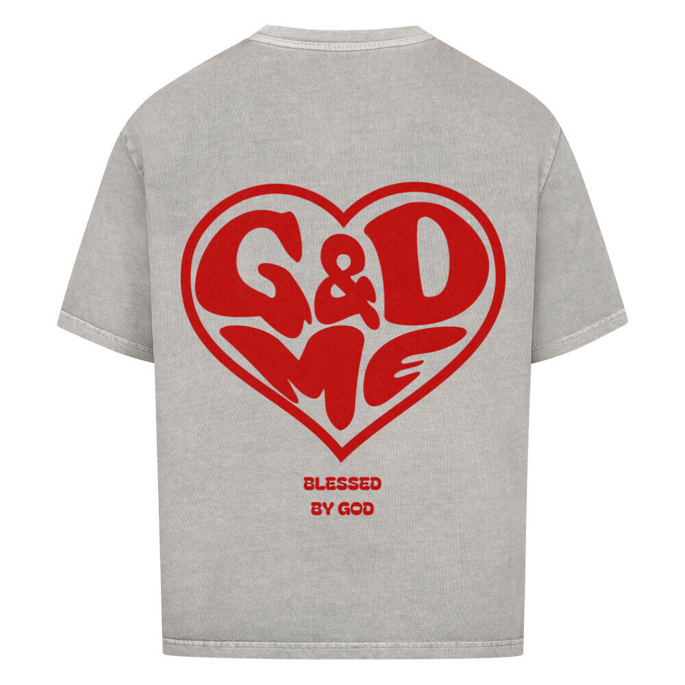 God & Me Oversized T-Shirt in babyblau – christliches Oversized T-Shirt von Blessed by God