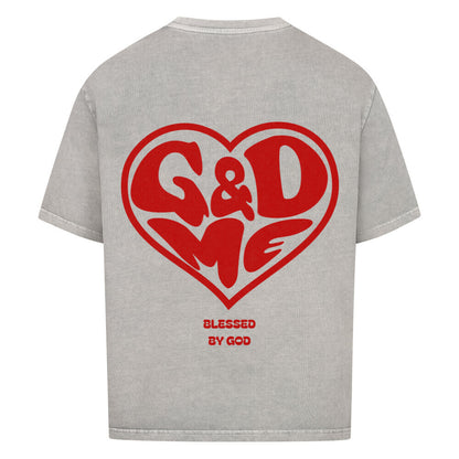 God & Me Oversized T-Shirt in babyblau – christliches Oversized T-Shirt von Blessed by God