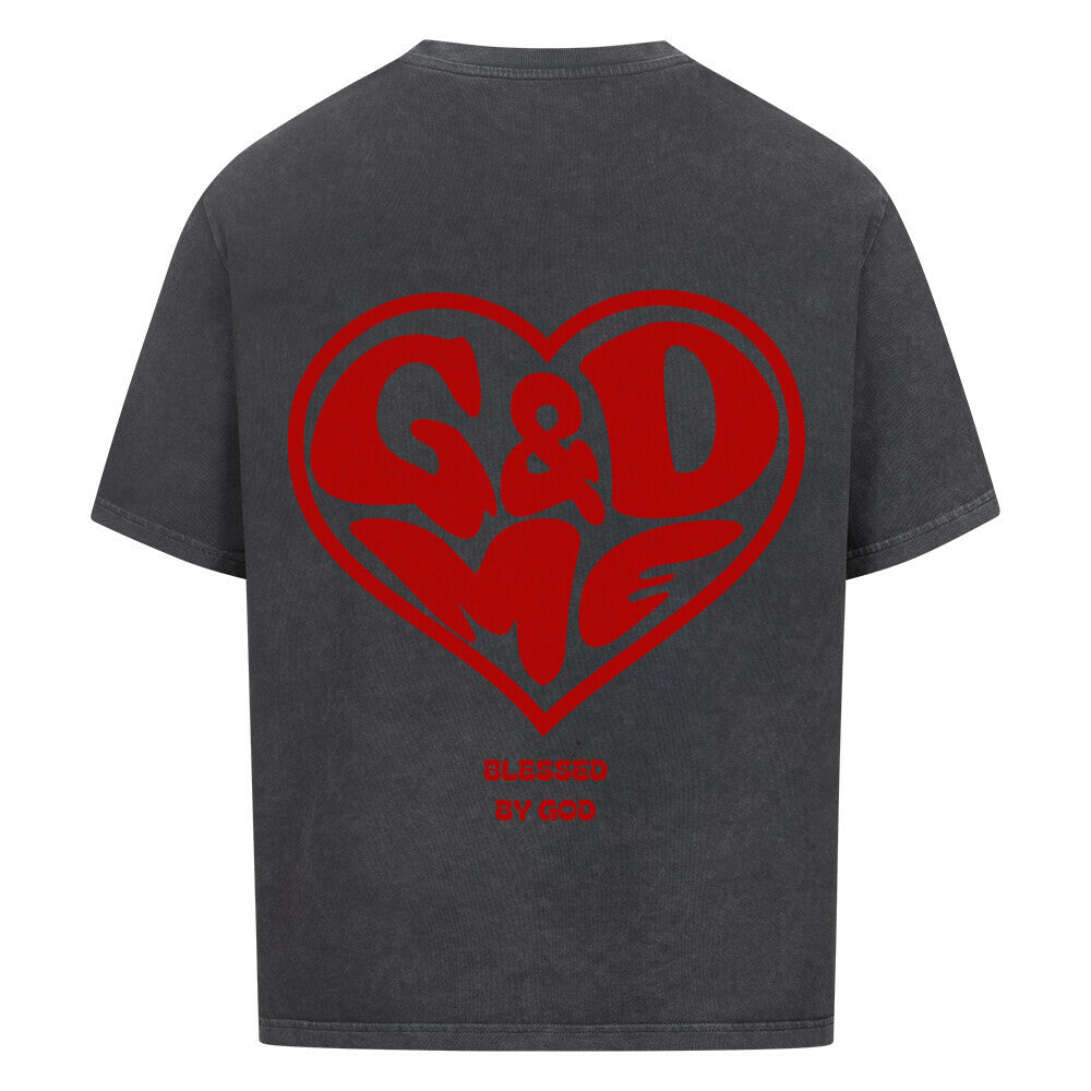 God & Me Oversized T-Shirt in babyblau – christliches Oversized T-Shirt von Blessed by God