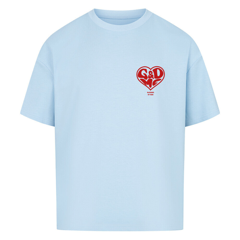 God & Me Oversized T-Shirt in babyblau – christliches Oversized T-Shirt von Blessed by God