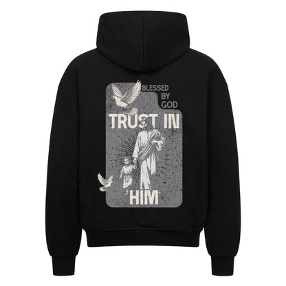 Trust In Him Oversized Zipper Hoodie in french-navy – christlicher Oversized Zipper-Hoodie von Blessed by God