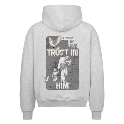 Trust In Him Oversized Zipper Hoodie in french-navy – christlicher Oversized Zipper-Hoodie von Blessed by God