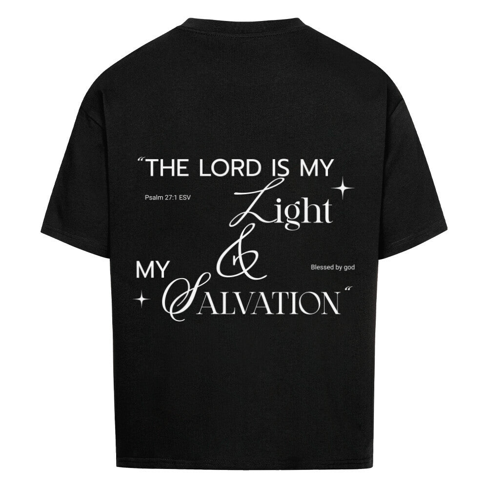The Lord Is My Light & Salvation Oversized T-Shirt in babyblau – christliches Oversized T-Shirt von Blessed by God