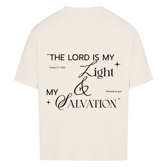 The Lord Is My Light & Salvation Oversized T-Shirt in babyblau – christliches Oversized T-Shirt von Blessed by God