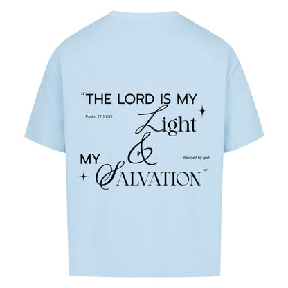 The Lord Is My Light & Salvation Oversized T-Shirt in babyblau – christliches Oversized T-Shirt von Blessed by God