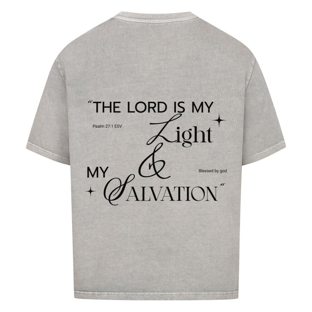 The Lord Is My Light & Salvation Oversized T-Shirt in babyblau – christliches Oversized T-Shirt von Blessed by God