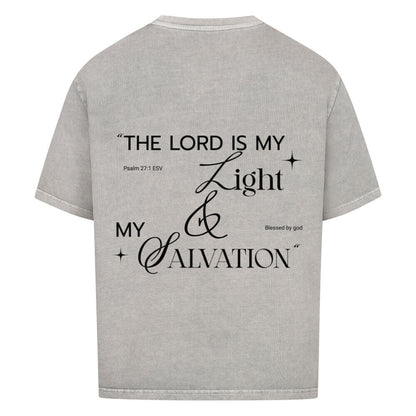 The Lord Is My Light & Salvation Oversized T-Shirt in babyblau – christliches Oversized T-Shirt von Blessed by God