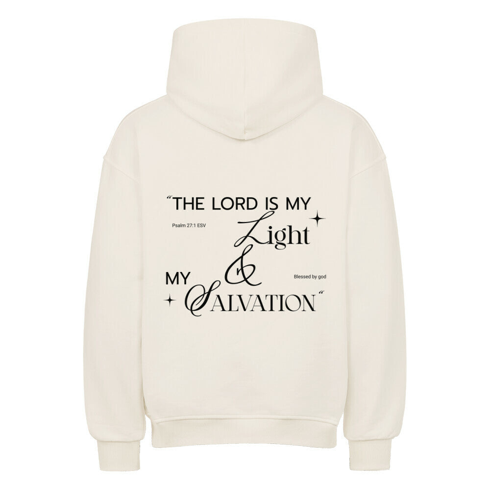 The Lord Is My Light & Salvation Oversized Hoodie in natural-raw – christlicher Oversized Hoodie von Blessed by God