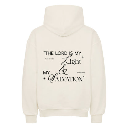 The Lord Is My Light & Salvation Oversized Hoodie in natural-raw – christlicher Oversized Hoodie von Blessed by God