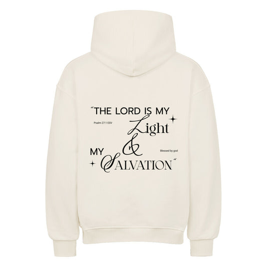 The Lord Is My Light & Salvation Oversized Hoodie in natural-raw – christlicher Oversized Hoodie von Blessed by God