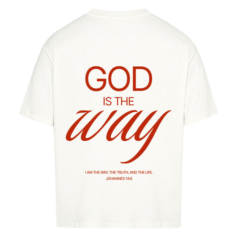 God Is The Way Oversized T-Shirt in babyblau – christliches Oversized T-Shirt von Blessed by God