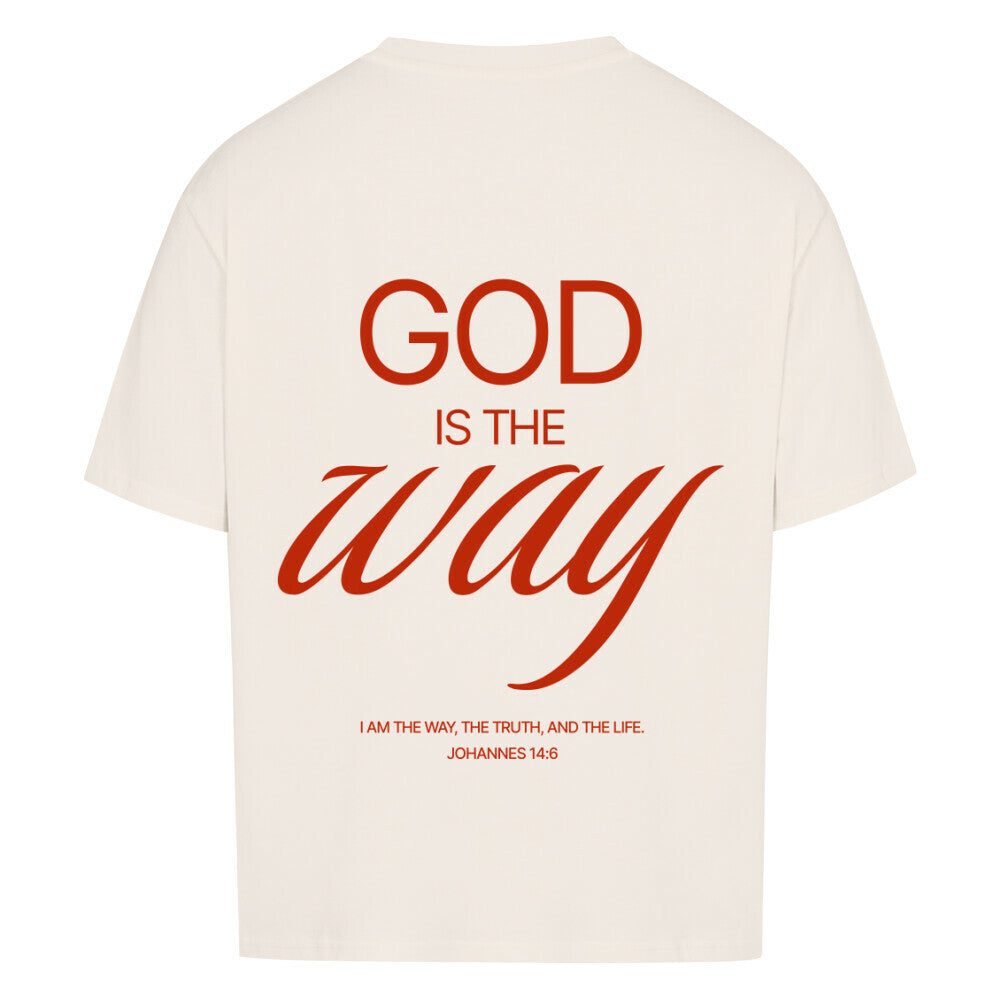 God Is The Way Oversized T-Shirt in babyblau – christliches Oversized T-Shirt von Blessed by God