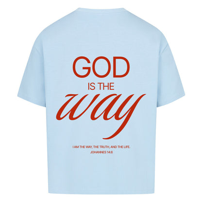 God Is The Way Oversized T-Shirt in babyblau – christliches Oversized T-Shirt von Blessed by God