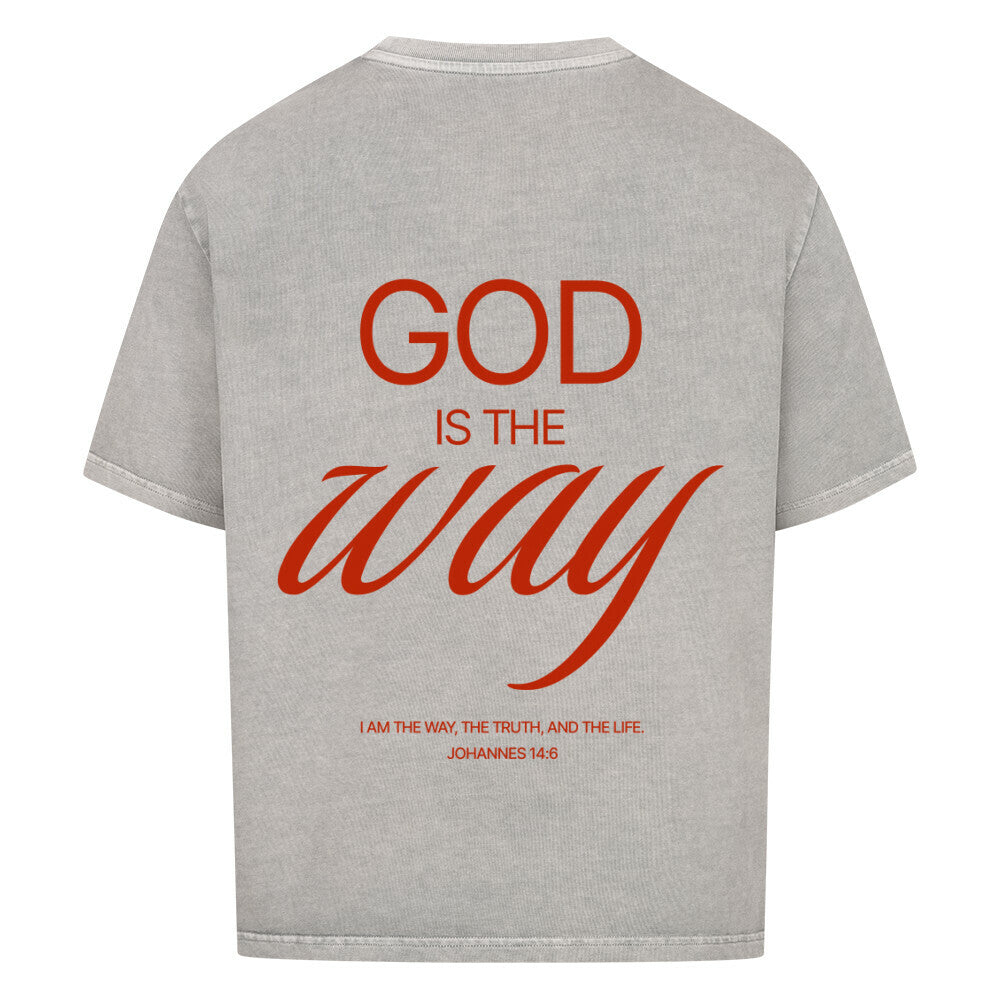 God Is The Way Oversized T-Shirt in babyblau – christliches Oversized T-Shirt von Blessed by God