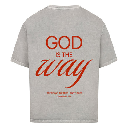 God Is The Way Oversized T-Shirt in babyblau – christliches Oversized T-Shirt von Blessed by God