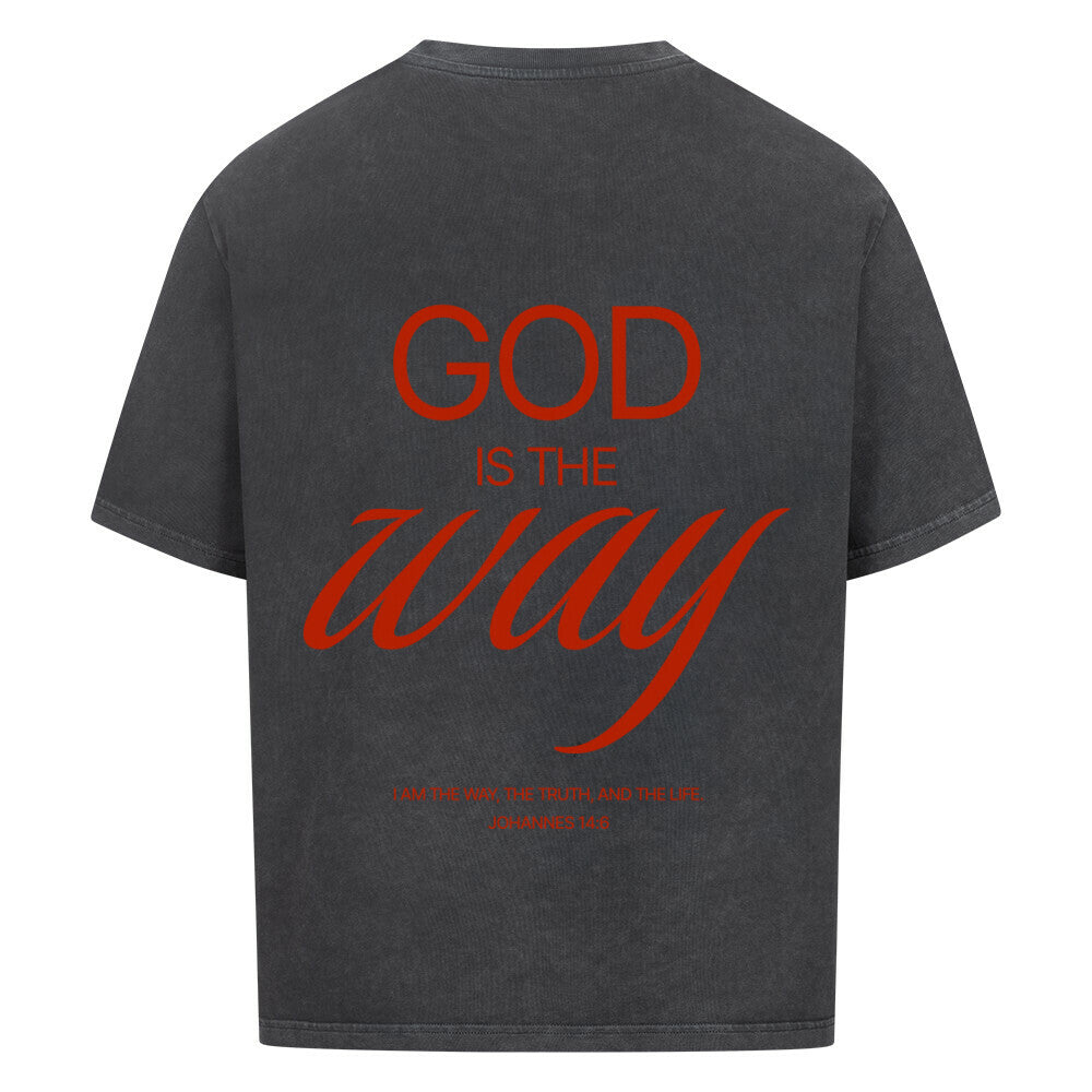 God Is The Way Oversized T-Shirt in babyblau – christliches Oversized T-Shirt von Blessed by God