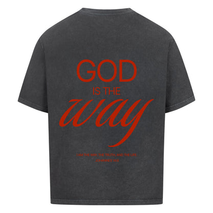 God Is The Way Oversized T-Shirt in babyblau – christliches Oversized T-Shirt von Blessed by God