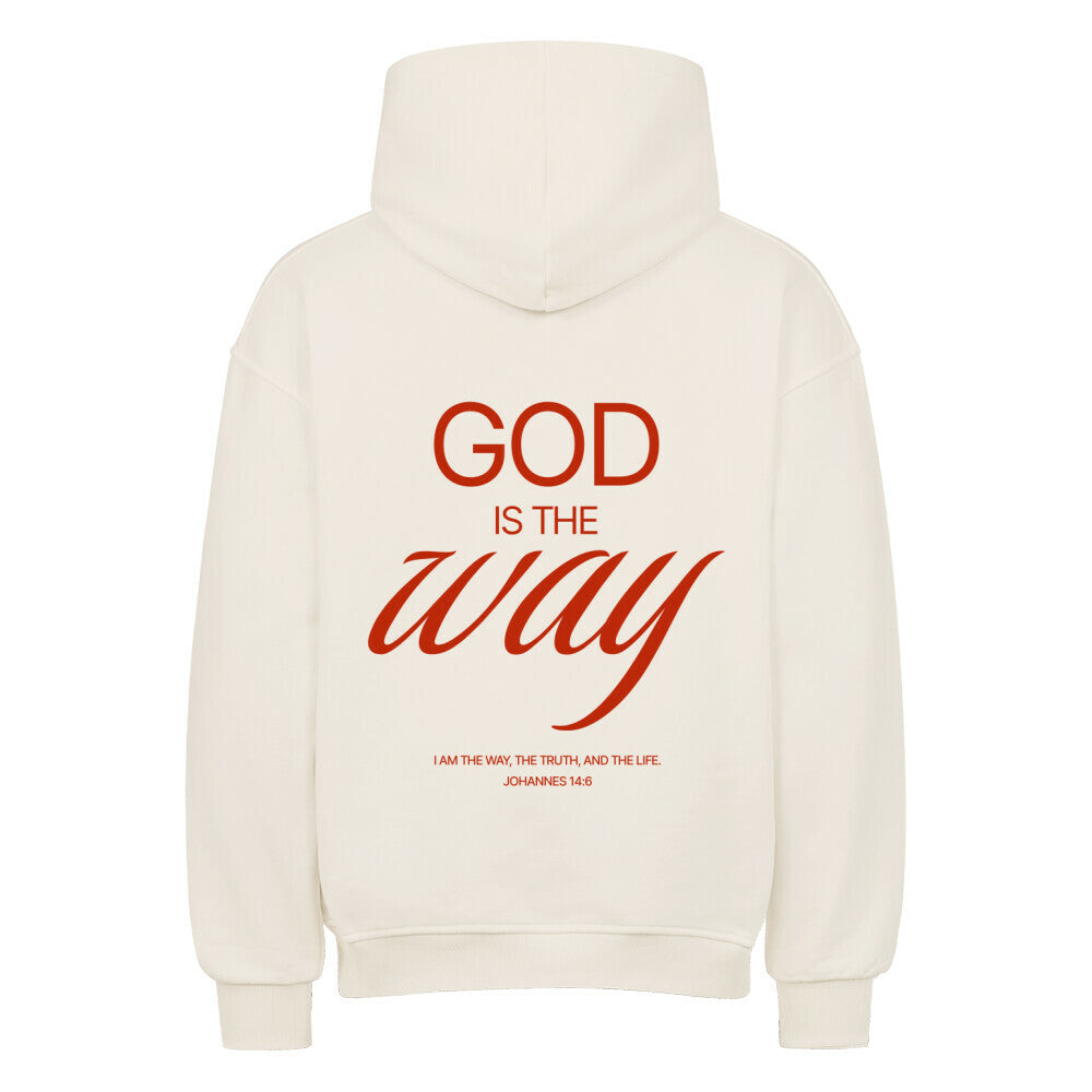 God Is The Way Oversized Hoodie in natural-raw – christlicher Oversized Hoodie von Blessed by God
