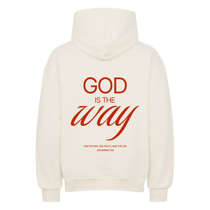 God Is The Way Oversized Hoodie in natural-raw – christlicher Oversized Hoodie von Blessed by God