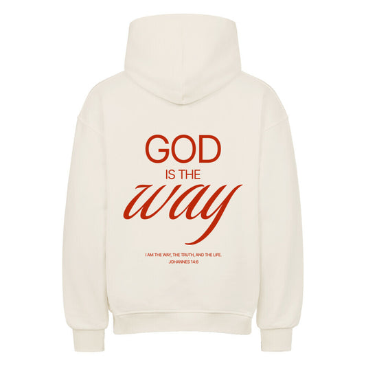 God Is The Way Oversized Hoodie in natural-raw – christlicher Oversized Hoodie von Blessed by God